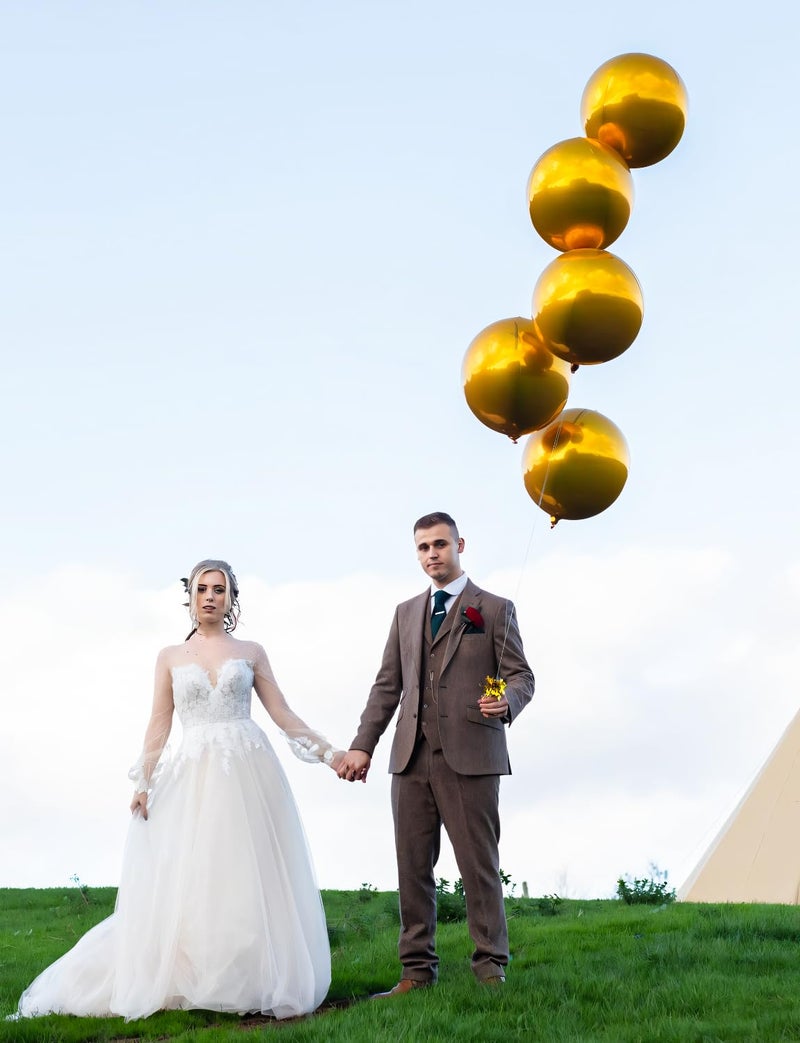 Haolongfa Gold Foil Balloons, 14 Pcs Gold Mylar Balloons for Party Decorations, 22/18/10 Inch Large Foil Balloon for Birthday, Engagement, Graduations Balloon for Graduations Decorations 2025 - Image 4